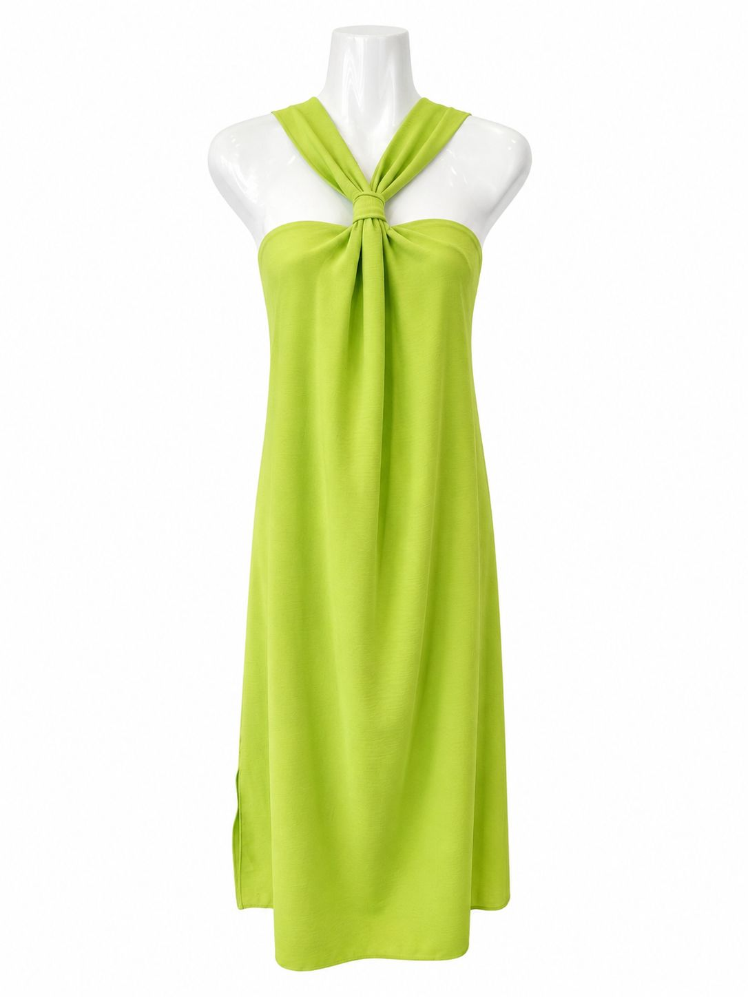 Vestido Largo Halter Verde Lima