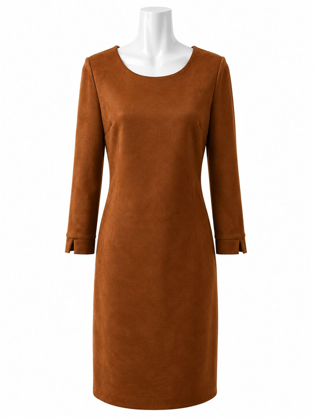 Vestido Corto Minimalista Marrón